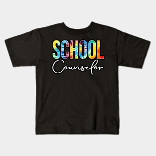 School Counselor Tie Dye Appreciation Day Back To School Kids T-Shirt